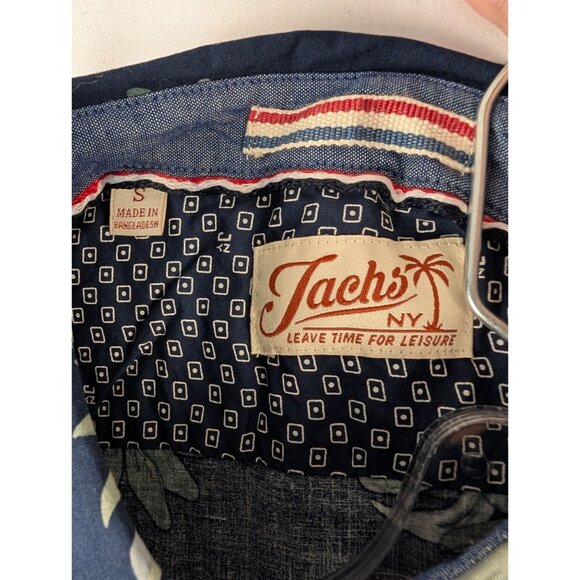 Jachs NY Mens Navy Floral Short Sleeve Shirt Small - Picture 6 of 8